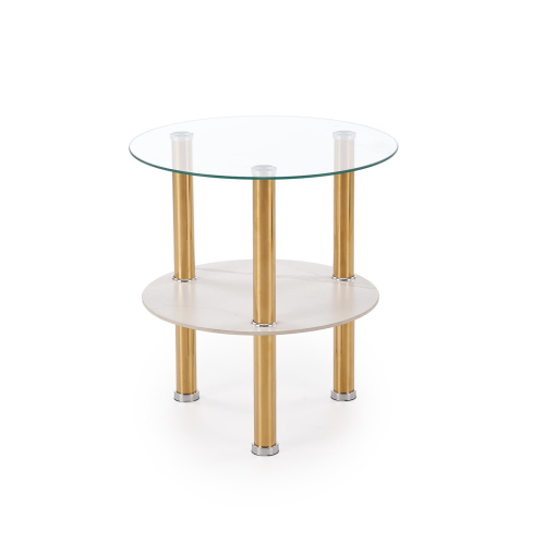 DUCAT S ława, biały marmur / transparentny / złoty