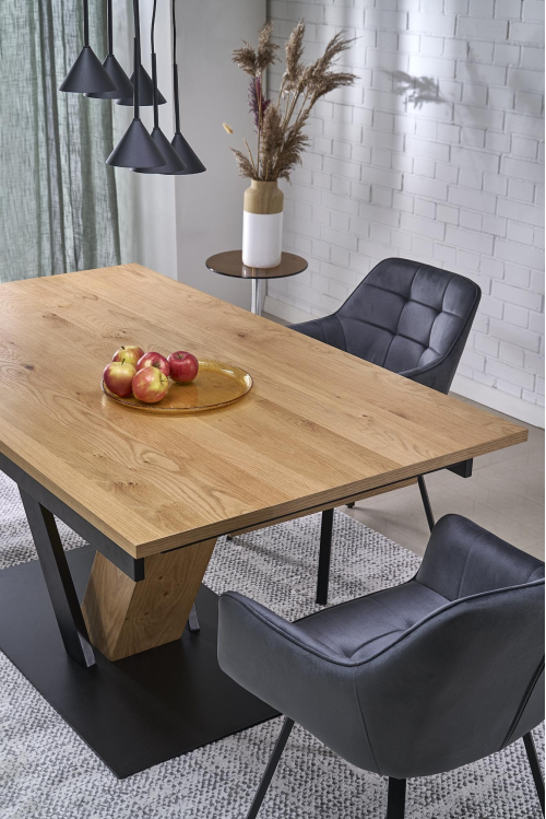 FANIS stół rozkładany 160-220/90/78 cm, naturalny / czarny