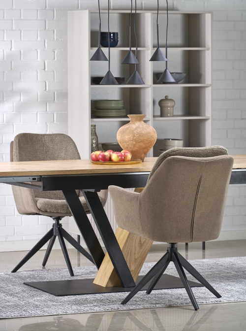 FANIS stół rozkładany 160-220/90/78 cm, naturalny / czarny