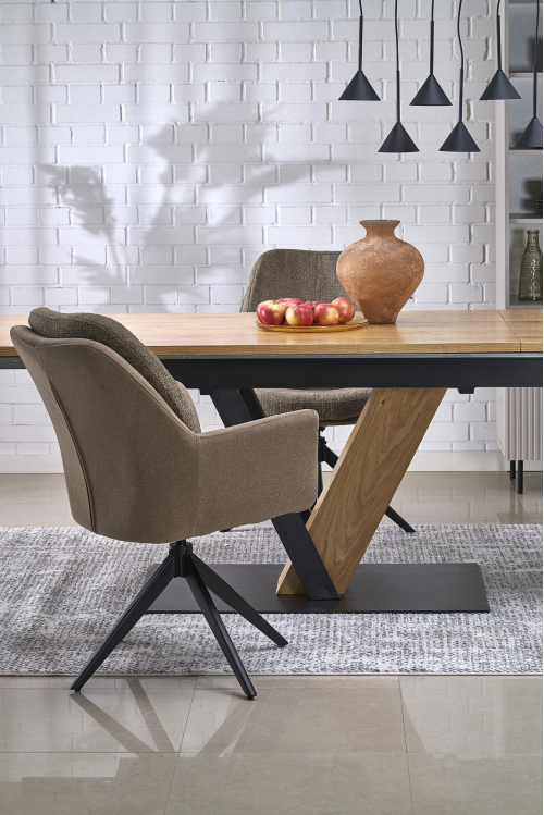 FANIS stół rozkładany 160-220/90/78 cm, naturalny / czarny