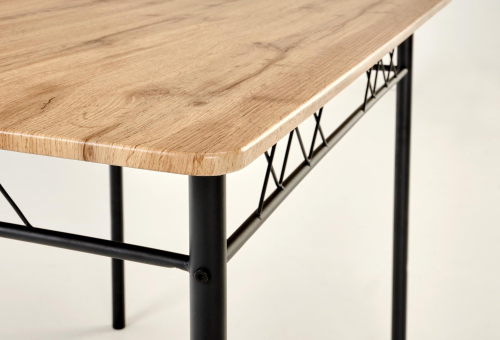 FAUST zestaw stół + 4 krzesła dąb naturalny / czarny