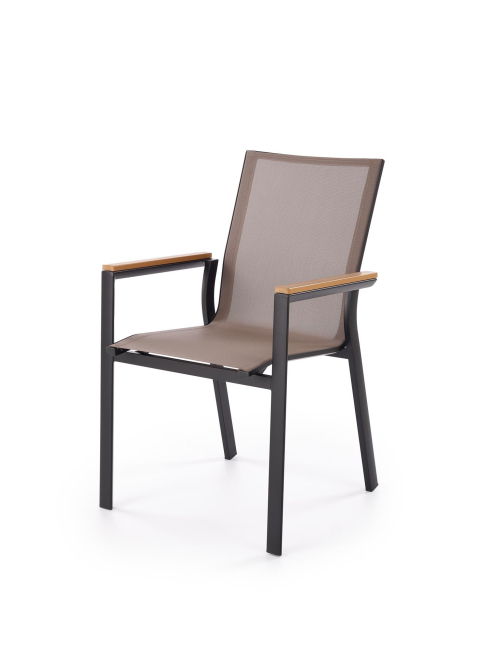 FIERRO krzesło, czarny / popielaty / brązowy