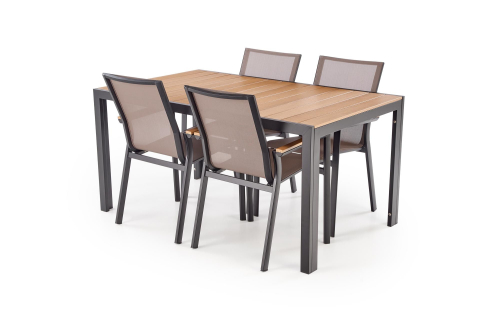 FIERRO  stół prostokątny, brązowy / czarny