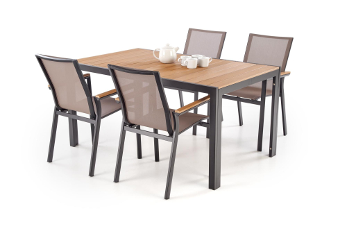 FIERRO  stół prostokątny, brązowy / czarny