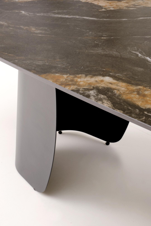 FORUM stół rozkładany 180-260/90/76 cm, czarny marmur / czarny