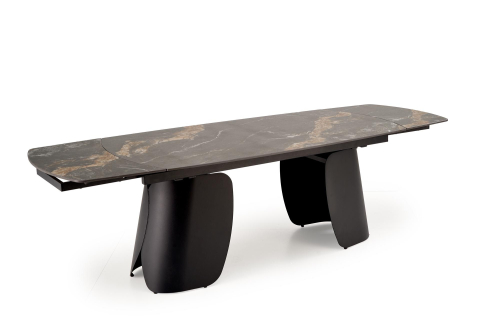FORUM stół rozkładany 180-260/90/76 cm, czarny marmur / czarny