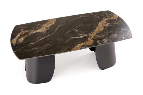 FORUM stół rozkładany 180-260/90/76 cm, czarny marmur / czarny