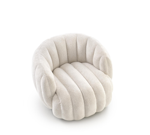 FRASER fotel wypoczynkowy obrotowy kremowy