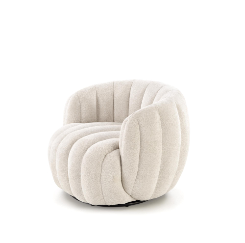 FRASER fotel wypoczynkowy obrotowy kremowy