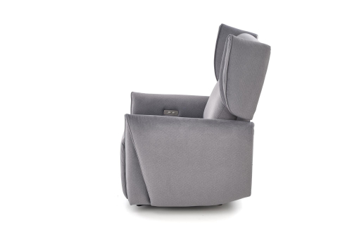 GELATO fotel wypoczynkowy z elektryczną funkcją rozkładania popielaty
