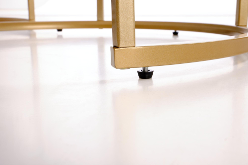 GILDA zestaw 3 ław, biały marmur / złoty