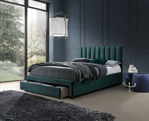 GRACE 140 łóżko z szufladami c. zielony velvet
