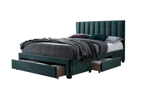 GRACE 140 łóżko z szufladami c. zielony velvet