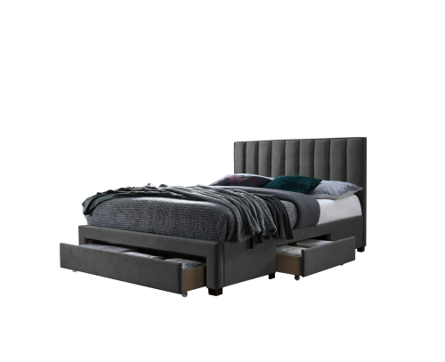 GRACE 140 łóżko z szufladami popiel velvet
