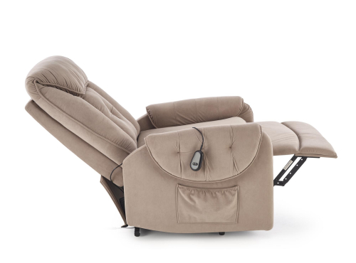 HORTON fotel wypoczynkowy z elektrycznym rozkładaniem i funkcją pionizacji  beżowy
