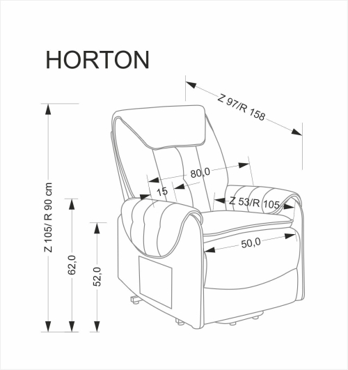 HORTON fotel wypoczynkowy z elektrycznym rozkładaniem i funkcją pionizacji  beżowy