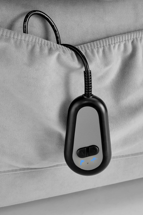 HORTON fotel wypoczynkowy z elektrycznym rozkładaniem i funkcją pionizacji popielaty