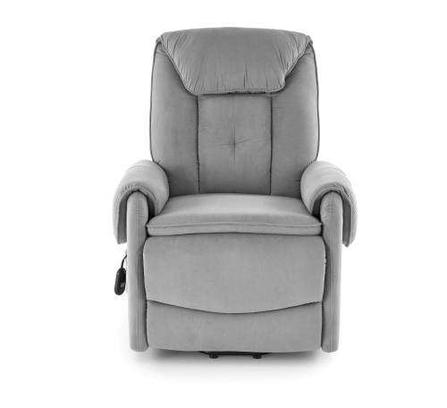 HORTON fotel wypoczynkowy z elektrycznym rozkładaniem i funkcją pionizacji popielaty