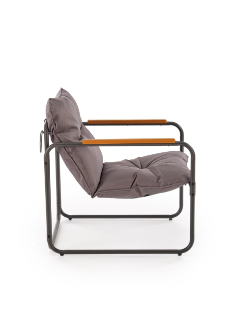 HUDSON, zestaw ogrodowy ( sofa, fotel 2x, ława ), popielaty / brązowy