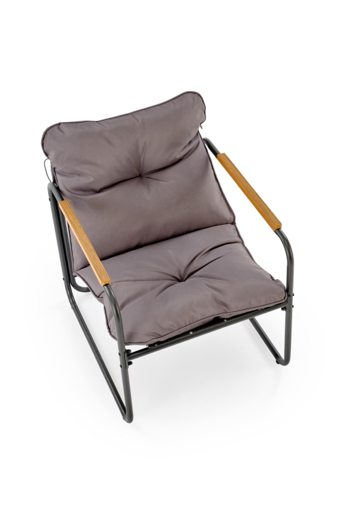 HUDSON, zestaw ogrodowy ( sofa, fotel 2x, ława ), popielaty / brązowy