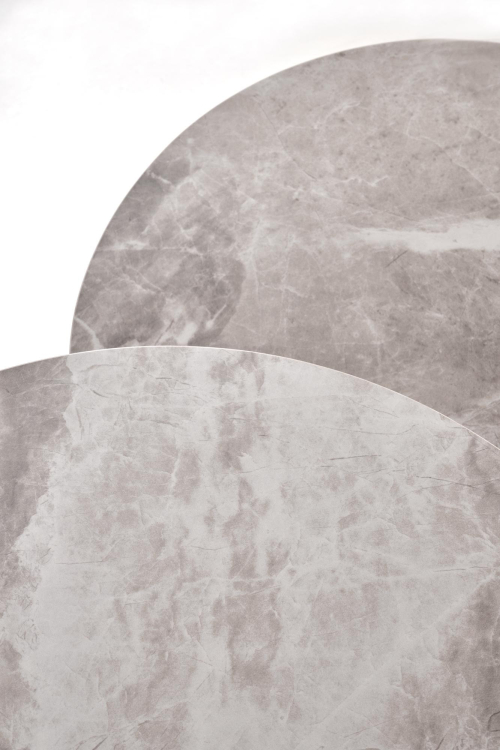 ITAKA zestaw 2 ław, popielaty marmur / grafitowy