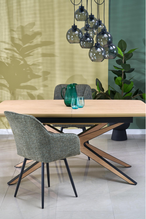 JAMES stół rozkładany 160-220/90/76 cm, naturalny / czarny