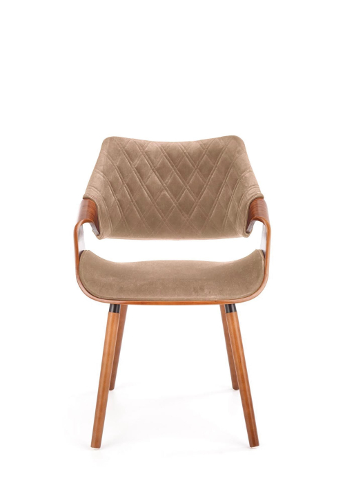 K396 krzesło orzechowy / beżowy