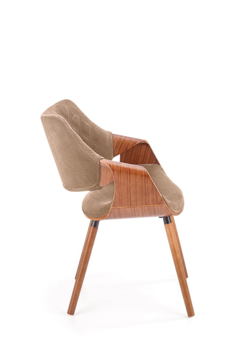 K396 krzesło orzechowy / beżowy