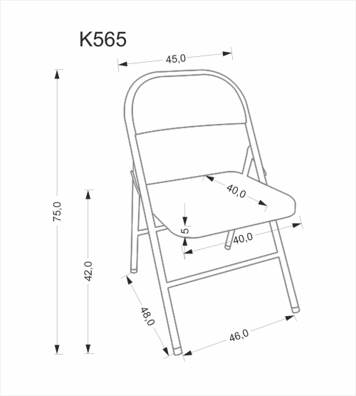 K565 krzesło składane, czarny