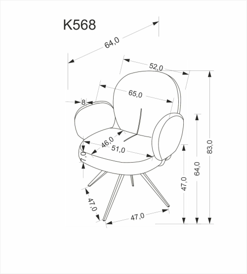 K568 krzesło obrotowe cynamonowy