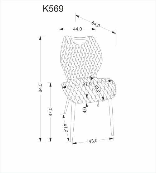 K569 krzesło, popielaty