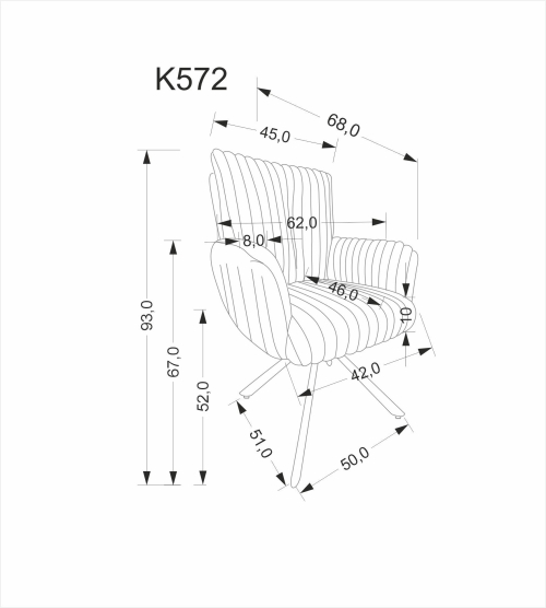 K572 krzesło obrotowe kolor kremowy