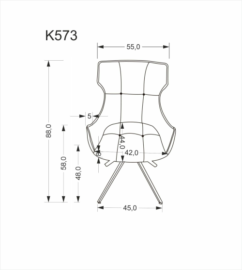 K573 krzesło obrotowe kolor popielaty
