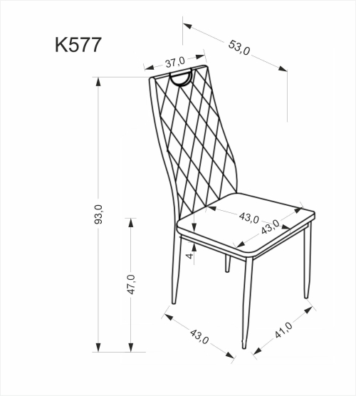 K577 krzesło kolor czarny / czarny