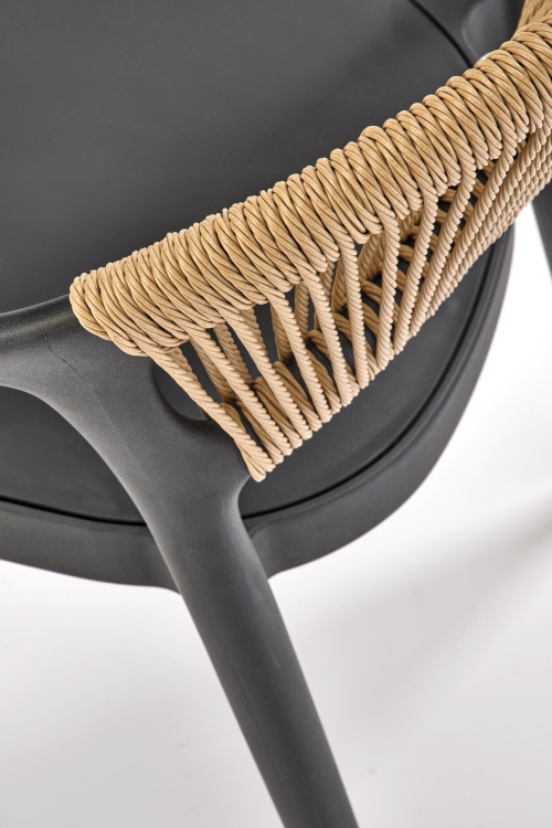 K582 krzesło kolor czarny / naturalny