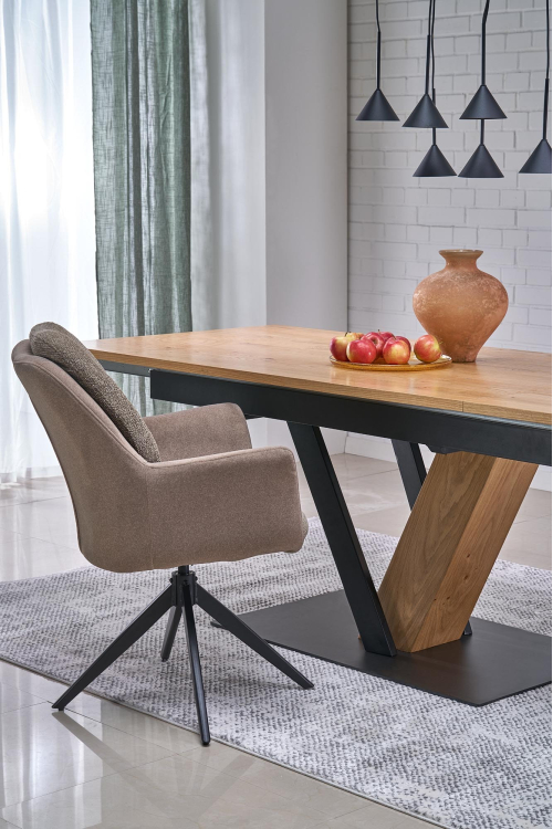 K591 krzesło z funkcją obrotu kolor brązowy