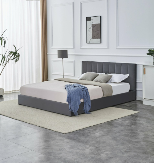 KATARINA  łóżko z pojemnikiem na pościel, popielaty