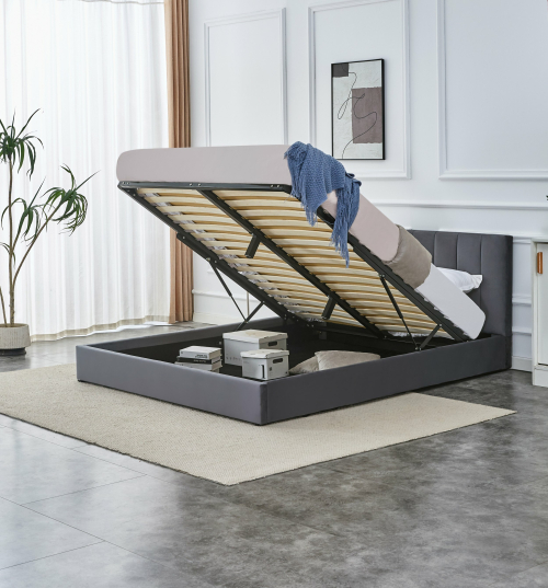 KATARINA  łóżko z pojemnikiem na pościel, popielaty