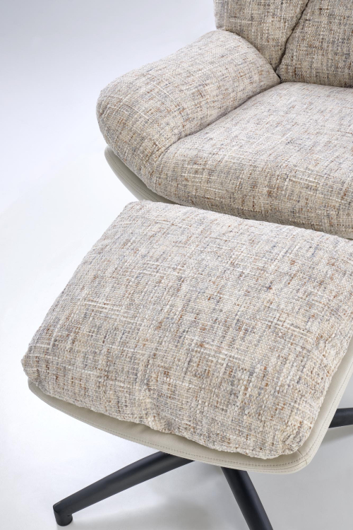 KRONOS fotel  z funkcją kołyski z podnóżkiem, beżowy / wielobarwny