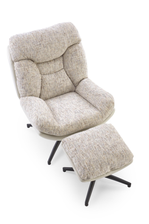 KRONOS fotel  z funkcją kołyski z podnóżkiem, beżowy / wielobarwny