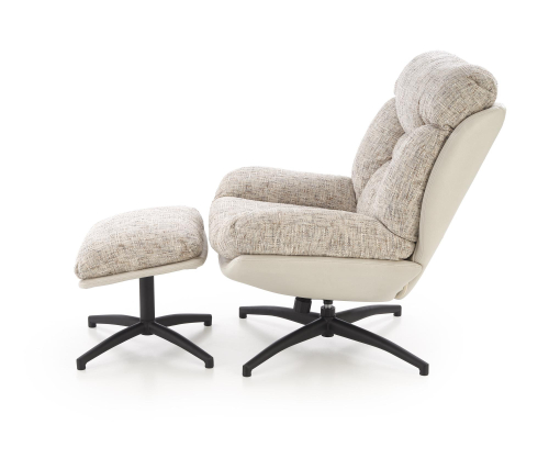 KRONOS fotel  z funkcją kołyski z podnóżkiem, beżowy / wielobarwny