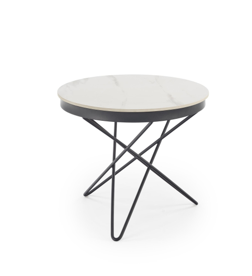 LEILA 2 ława, biały marmur / czarny