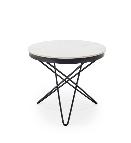 LEILA 2 ława, biały marmur / czarny