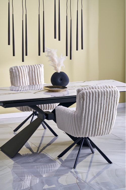 LUCIANO stół rozkładany 180-230/90/76, blat: biały marmur 