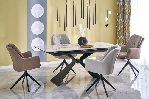 LUCIANO stół rozkładany 180-230/90/76, blat: biały marmur 