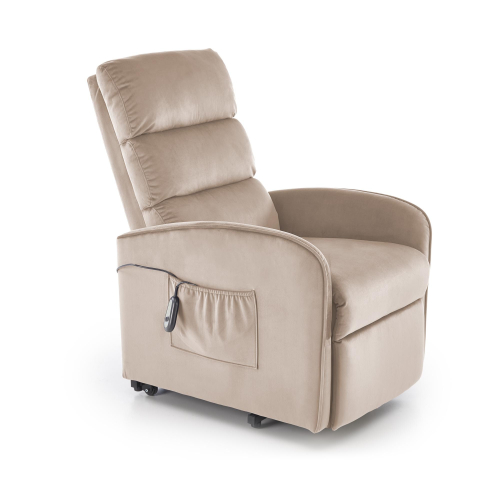 MARONI fotel wypoczynkowy beżowy z funkcją elektrycznego rozkładania / funkcja pionizacji