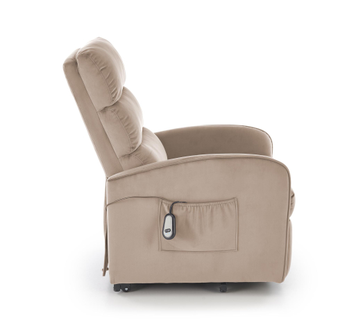 MARONI fotel wypoczynkowy beżowy z funkcją elektrycznego rozkładania / funkcja pionizacji