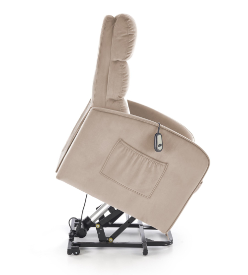 MARONI fotel wypoczynkowy beżowy z funkcją elektrycznego rozkładania / funkcja pionizacji