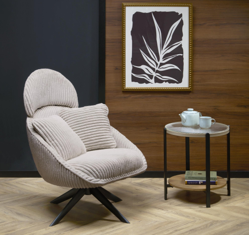 MERRY 2 fotel wypoczynkowy z funkcją obracania, cappuccino