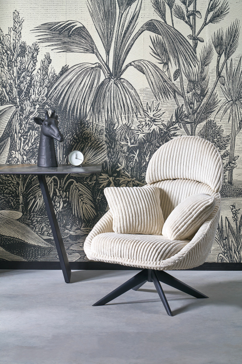 MERRY 2 fotel wypoczynkowy z funkcją obracania, kremowy